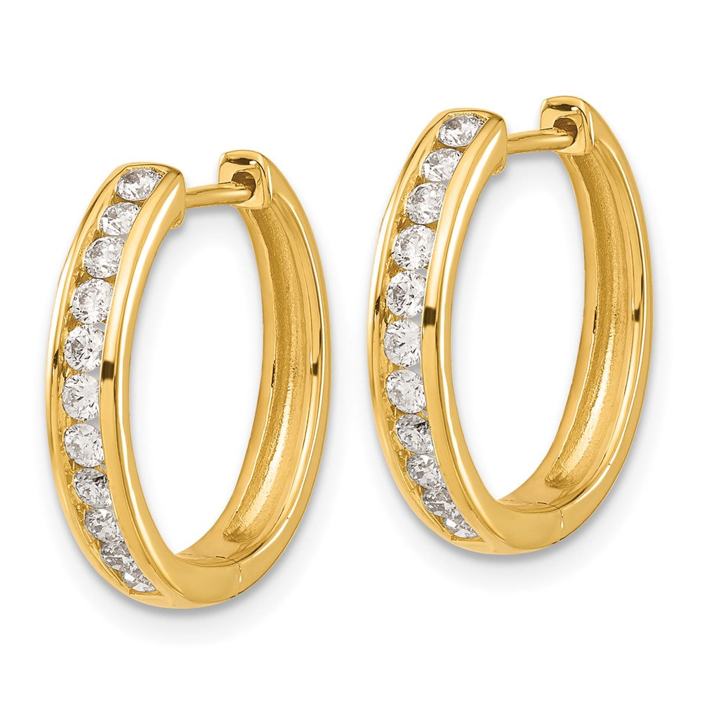 14k Yellow Gold 1/2 Ct. Lab Grown Diamond VS/SI+ G+ Complete Hinged Hoop Earrings