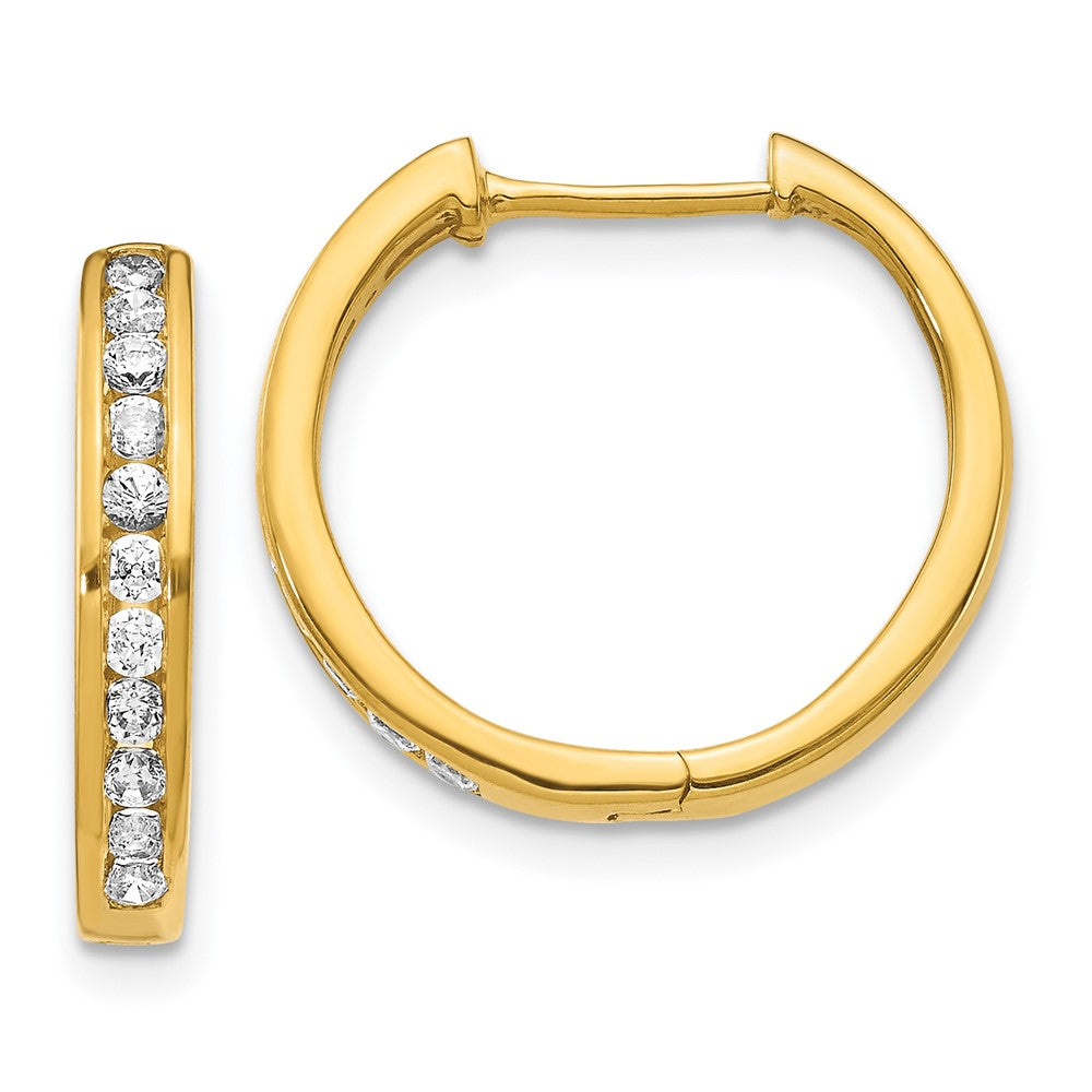 14k Yellow Gold 1/2 Ct. Lab Grown Diamond VS/SI+ G+ Complete Hinged Hoop Earrings