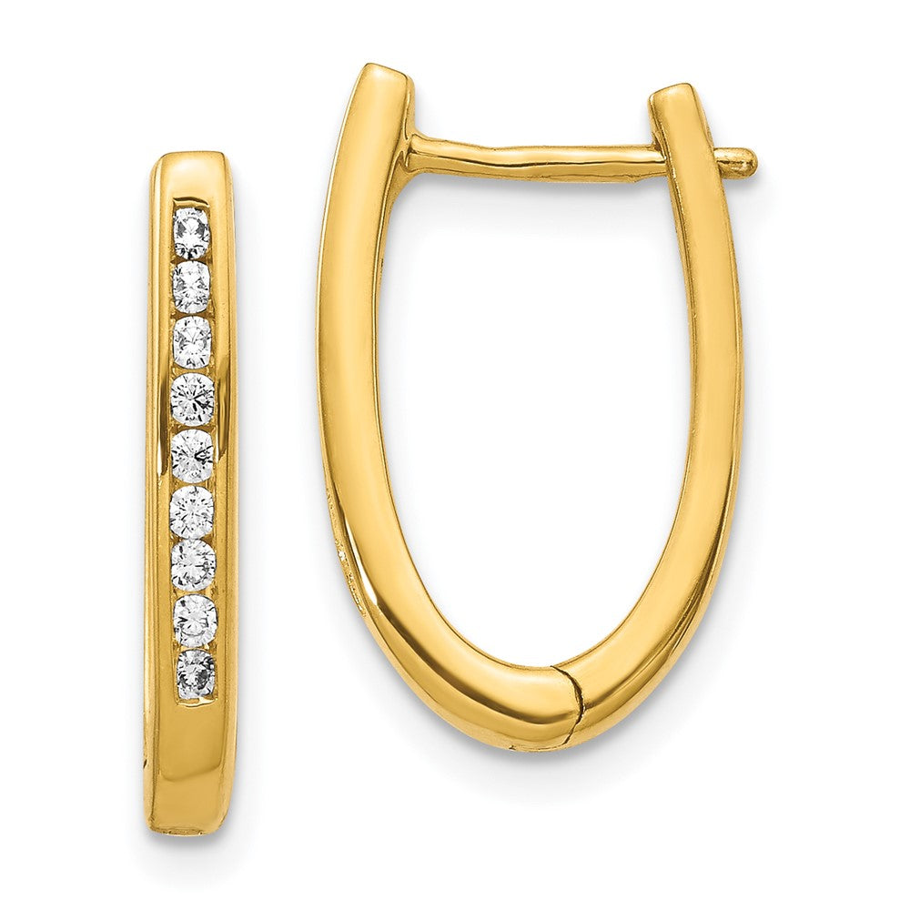 14k Yellow Gold 14k 1/4 carat Lab Grown Diamond VS/SI+ G+ Complete Hinged Hoop Earrings