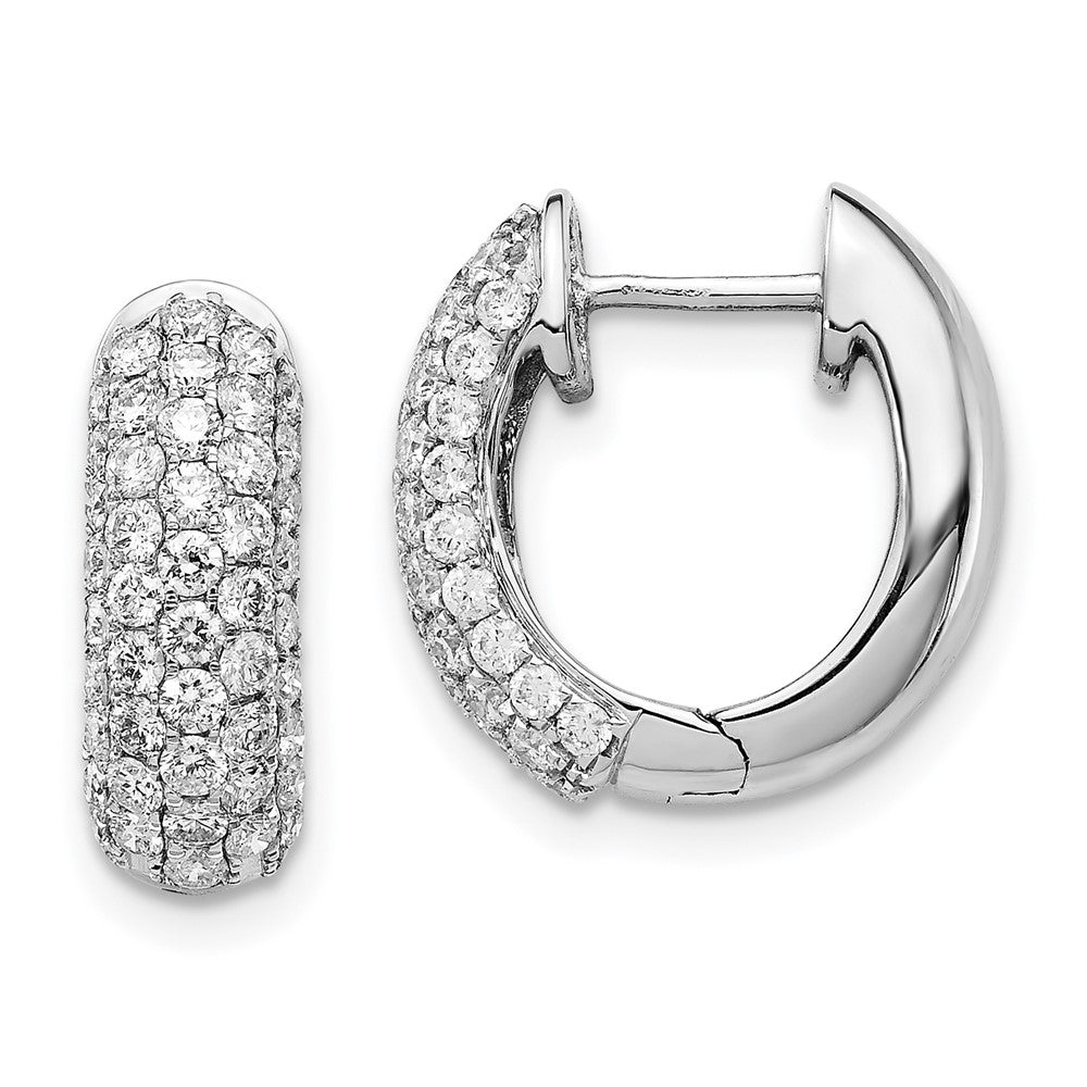 14k White Gold 1 1/5 Ct. Lab Grown Diamond VS/SI+ G+ Complete Hinged Hoop Earrings