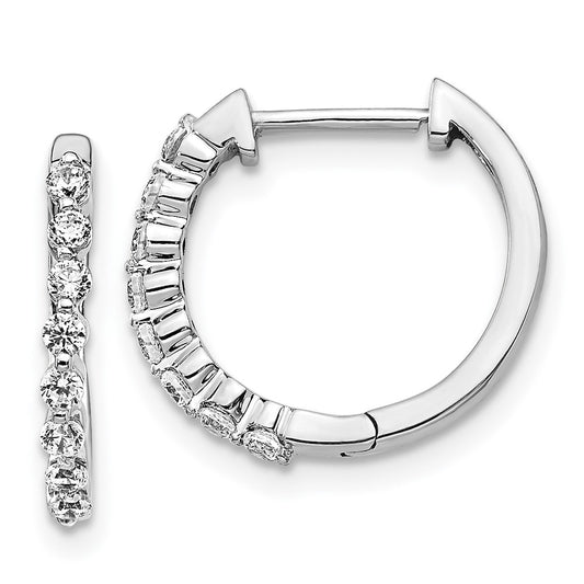 14k White Gold 1/3 carat Lab Grown Diamond VS/SI+ G+ Complete Hinged Hoop Earrings