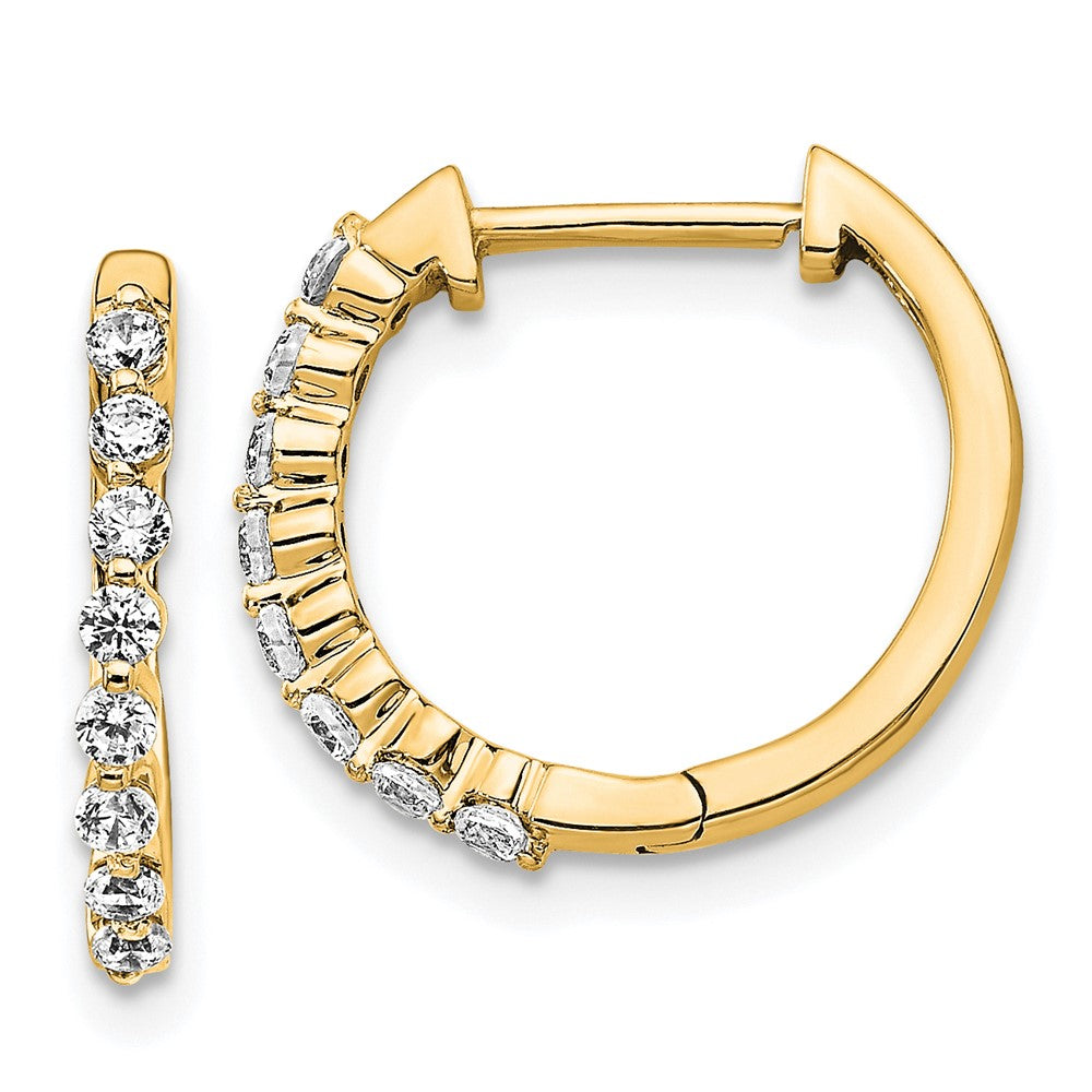 14k Yellow Gold 14k 1/3 carat Lab Grown Diamond VS/SI+ G+ Complete Hinged Hoop Earrings