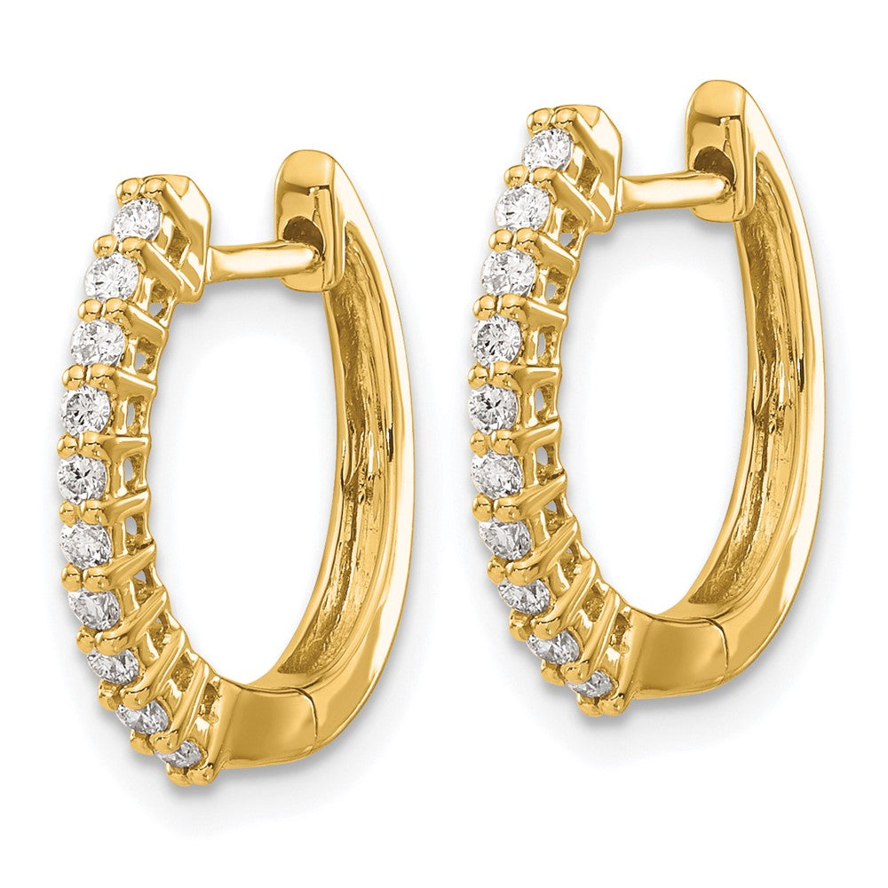 14k Yellow Gold 14k 1/4 carat Lab Grown Diamond VS/SI+ G+ Complete Hinged Hoop Earrings