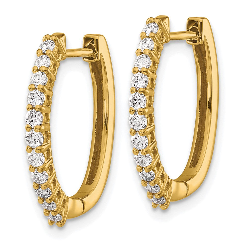 14k Yellow Gold 14k 1/2 carat Lab Grown Diamond VS/SI+ G+ Complete Hinged Hoop Earrings