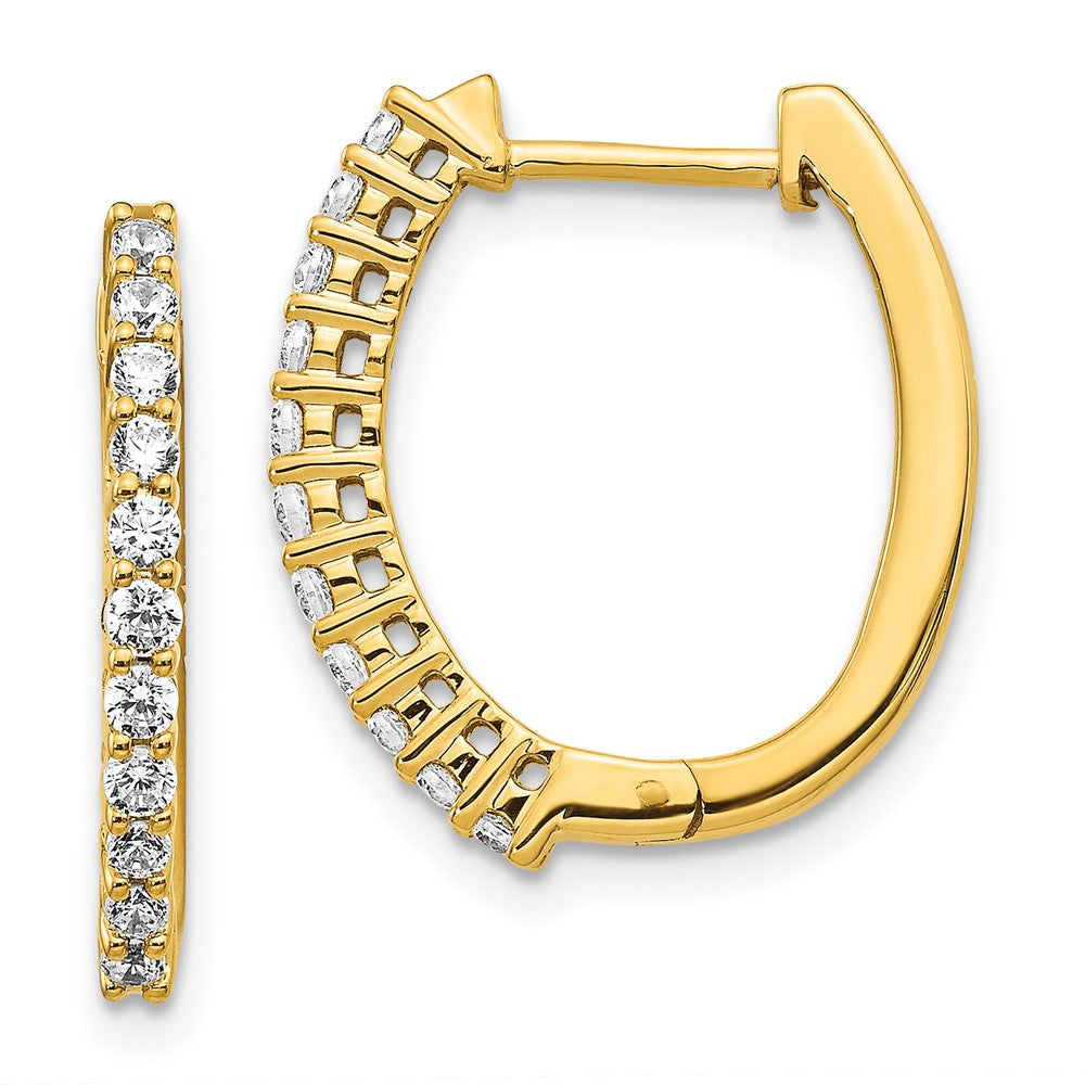 14k Yellow Gold 14k 1/2 carat Lab Grown Diamond VS/SI+ G+ Complete Hinged Hoop Earrings