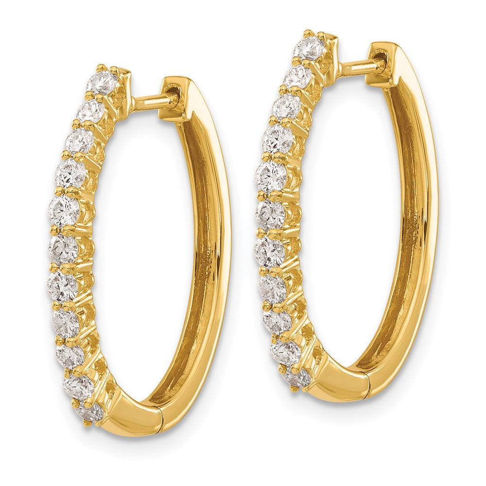 14k Yellow Gold 14k 3/4 carat Lab Grown Diamond VS/SI+ G+ Complete Hinged Hoop Earrings