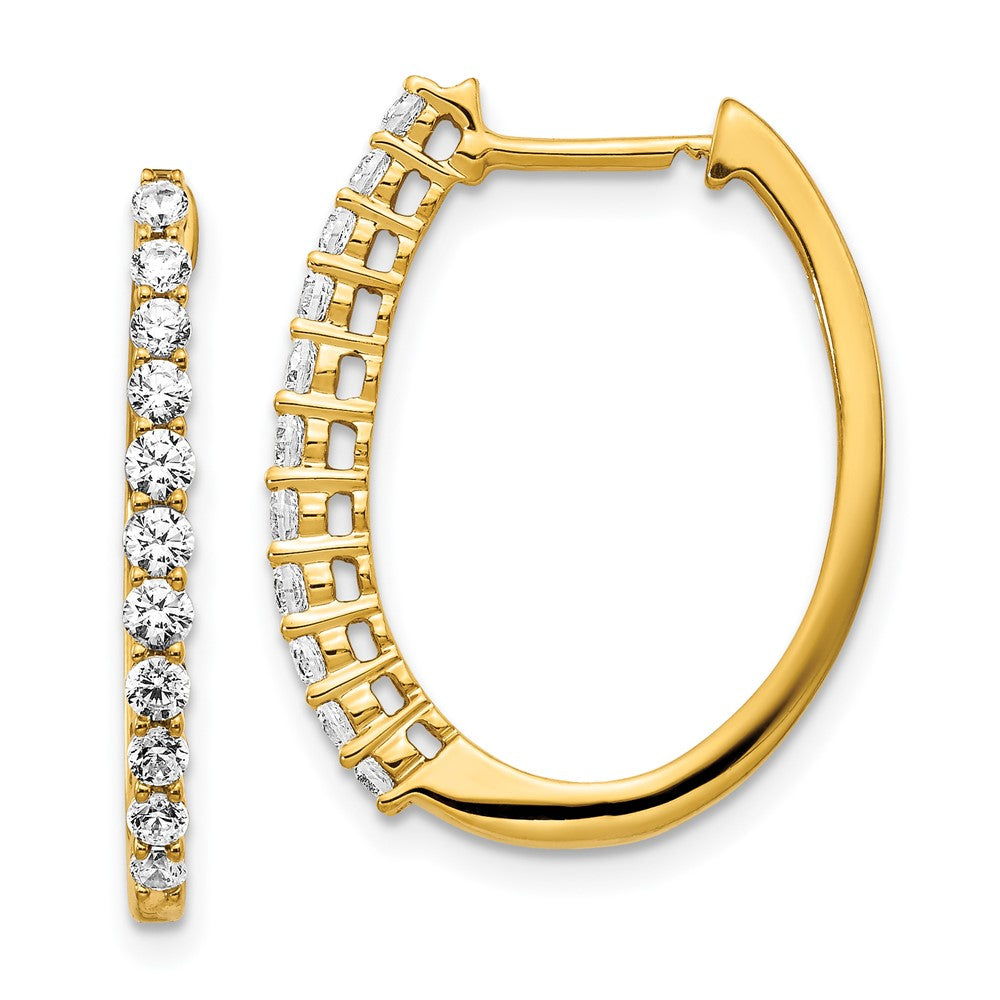 14k Yellow Gold 14k 3/4 carat Lab Grown Diamond VS/SI+ G+ Complete Hinged Hoop Earrings