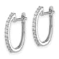 14k White Gold 1/5 carat Lab Grown Diamond VS/SI+ G+ Complete Hinged Hoop Earrings