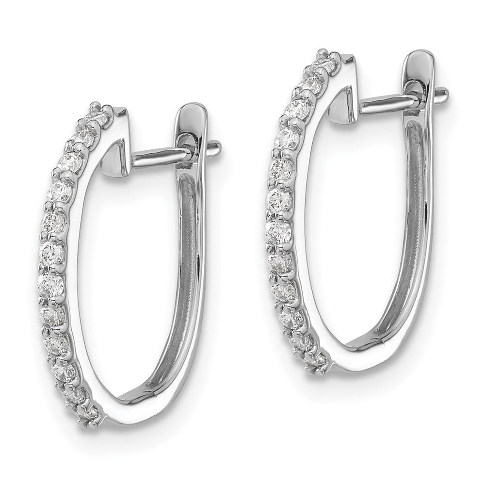 14k White Gold 1/5 carat Lab Grown Diamond VS/SI+ G+ Complete Hinged Hoop Earrings