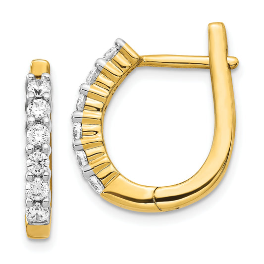 14k Yellow Gold 3/4 Ct. Lab Grown Diamond VS/SI+ G+ Hinged Hoop Earrings