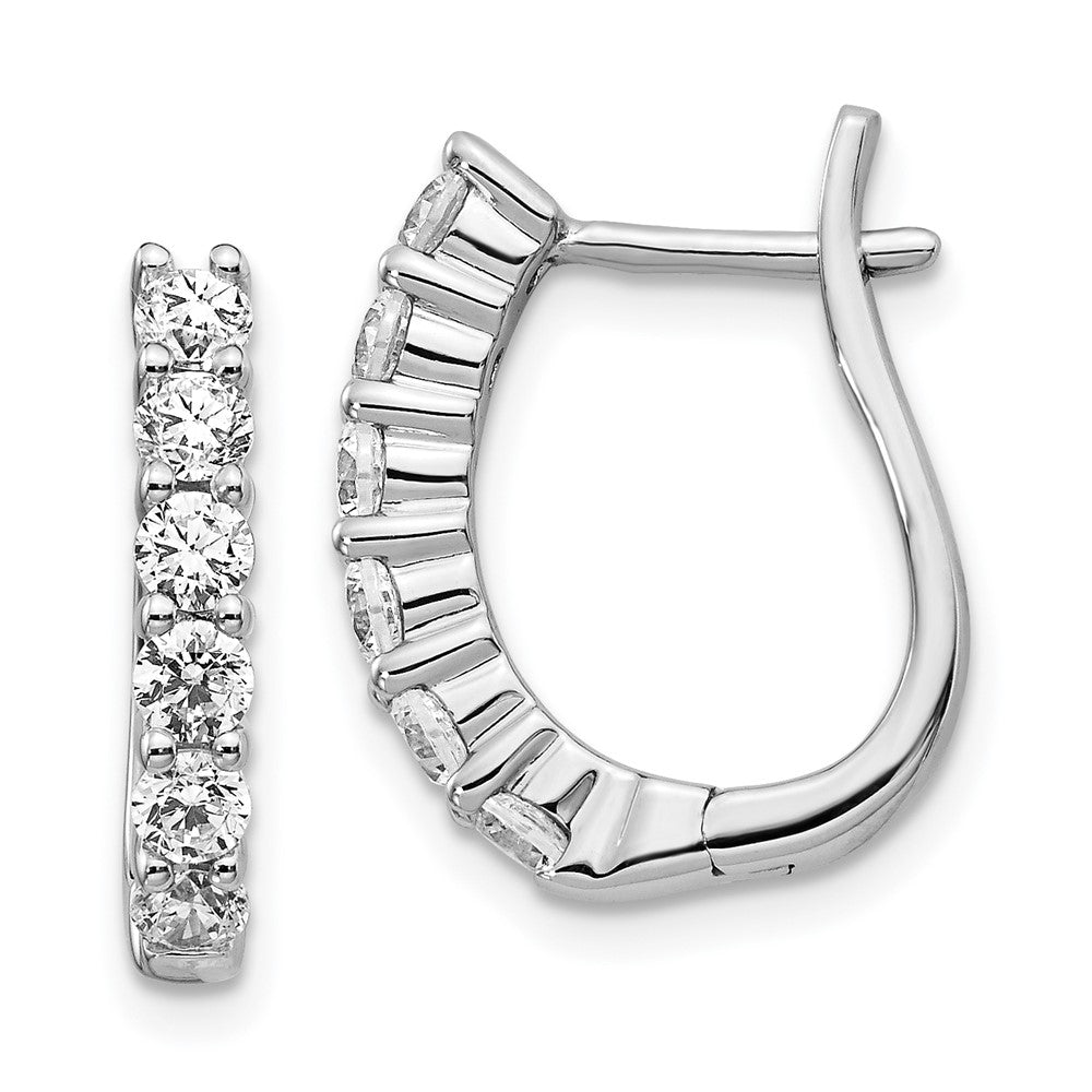 14k White Gold 10 carat Lab Grown Diamond VS/SI+ G+ Complete Hinged Hoop Earrings