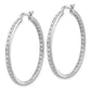 14k White Gold 5/8 carat Lab Grown Diamond VS/SI+ G+ Complete In and Out Hoop Earrings