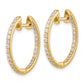 14k Yellow Gold 14ky Lab Grown Diamond. VS/SI FGH In & Out Hinged Hoop Earrings