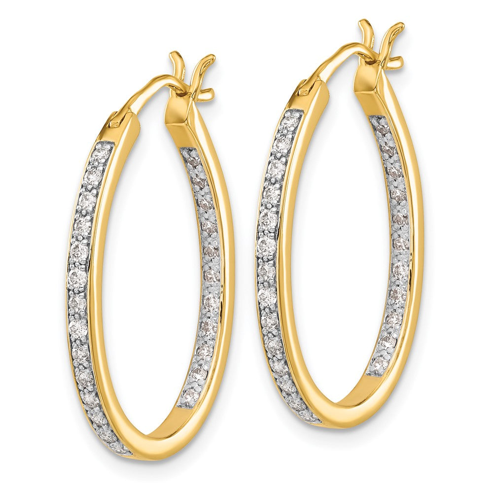 14k Yellow Gold 14k 1/2 carat Lab Grown Diamond VS/SI+ G+ Complete In and Out Hoop Earrings