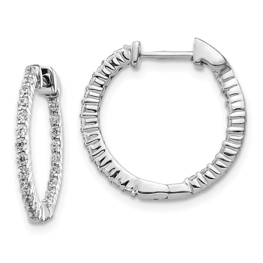 14k White Gold 1/2 Ct. Lab Grown Diamond VS/SI+ G+ In and Out Hoop Earrings