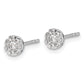 14k White Gold 1/5 carat Lab Grown Diamond VS/SI+ G+ Cluster Post Earrings