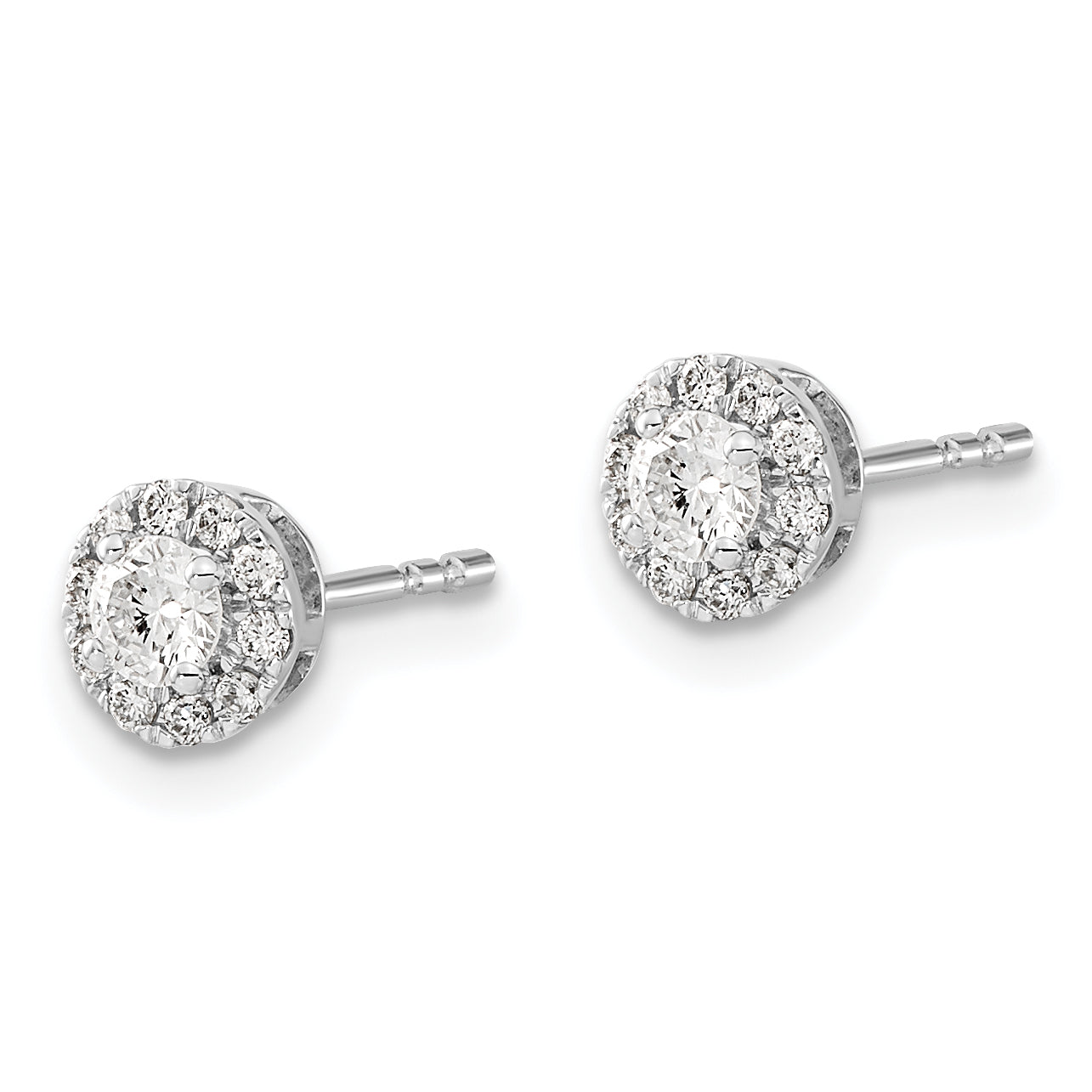 14k White Gold 1/3 Ct. Lab Grown Diamond VS/SI+ G+ Cluster Post Earrings