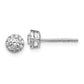 14k White Gold 1/3 Ct. Lab Grown Diamond VS/SI+ G+ Cluster Post Earrings