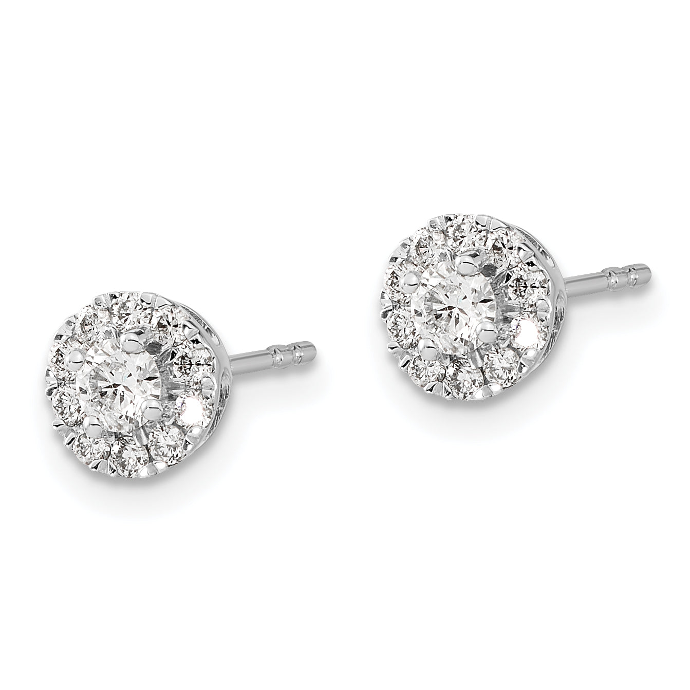 14k White Gold 1/2 Ct. Lab Grown Diamond VS/SI+ G+ Cluster Post Earrings