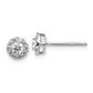 14k White Gold 1/2 Ct. Lab Grown Diamond VS/SI+ G+ Cluster Post Earrings