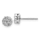 14k White Gold 1/2 Ct. Lab Grown Diamond VS/SI+ G+ Cluster Post Earrings