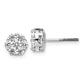 14k White Gold 1 1/10 Ct. Lab Grown Diamond VS/SI+ G+ Screwback Cluster Post Earrings