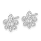 14K White Gold Lab Grown VS/SI+ G+ Diamond Fleur de Lis Post Earrings