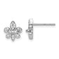 14K White Gold Lab Grown VS/SI+ G+ Diamond Fleur de Lis Post Earrings