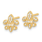 14k Yellow Gold Lab Grown VS/SI+ G+ Diamond Fleur de Lis Post Earrings