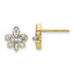 14k Yellow Gold Lab Grown VS/SI+ G+ Diamond Fleur de Lis Post Earrings