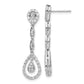 14k White Gold 1/3 Ct. Lab Grown Diamond VS/SI+ G+ Dangle Teardrop Post Earrings