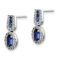 14K White Gold Lab Grown VS/SI+ G+ Diamond and Created Sapphire Post Earrings