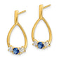 10k Yellow Gold 1/3 Ct. Lab Grown Diamond VS/SI+ G+ and Created Sapphire Complete Dangle Teardrop Earrings