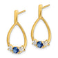 10k Yellow Gold 1/3 Ct. Lab Grown Diamond VS/SI+ G+ and Created Sapphire Dangle Teardrop Earrings