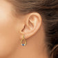 14k Yellow Gold 14k 1/3 carat Lab Grown Diamond VS/SI+ G+ and Created Sapphire Complete Dangle Teardrop Earrings