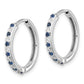 14k White Gold 1/5 Ct. Lab Grown Diamond VS/SI+ G+ and Created Sapphire Complete Hinged Hoop Earrings