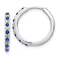 14k White Gold 1/5 Ct. Lab Grown Diamond VS/SI+ G+ and Created Sapphire Complete Hinged Hoop Earrings