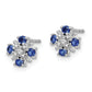 14k White Gold .01 Ct. Lab Grown Diamond VS/SI+ G+ and Created Sapphire Post Earrings