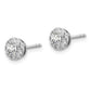 14k White Gold 1/2 Ct. Lab Grown Diamond VS/SI+ G+ Round Halo Post Earrings