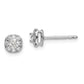 14k White Gold 1/3 Ct. Lab Grown Diamond VS/SI+ G+ Cushion Halo Post Earrings