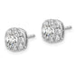 14k White Gold 1 carat Lab Grown Diamond VS/SI+ G+ Complete Cushion Halo Post Earrings