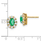 14k Yellow Gold 5/8 Ct. Lab Grown Diamond VS/SI+ G+ and Oval Created Emerald Halo Post Earrings