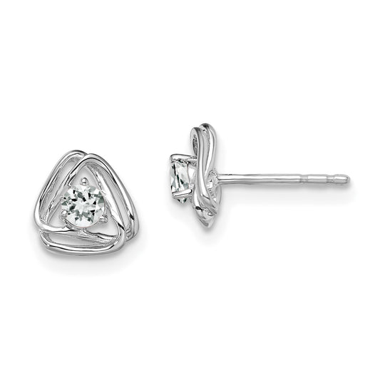 14K White Gold Lab Grown VS/SI+ G+ Diamond Knot Post Earrings