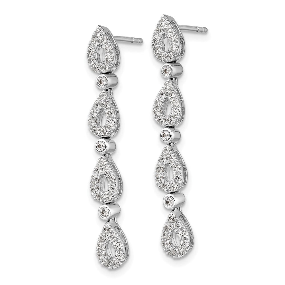 14k White Gold 3/4 carat Lab Grown Diamond VS/SI+ G+ Complete Dangle Teardrop Post Earrings