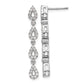 14k White Gold 3/4 carat Lab Grown Diamond VS/SI+ G+ Complete Dangle Teardrop Post Earrings