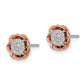 14k Two-Tone 1/4 carat Lab Grown Diamond VS/SI+ G+ Cluster Flower Post Earrings