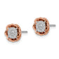 14k Two-Tone 1/4 Ct. Lab Grown Diamond VS/SI+ G+ Cluster Flower Post Earrings