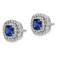 14K White Gold Lab Grown VS/SI FGH Diamond & Created Blue Sapphire Earrings