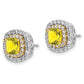 14K Two-Tone Lab Grown VS/SI+ G+ Diamond & Created Yellow Sapphire Earrings