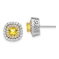 14K Two-Tone Lab Grown VS/SI+ G+ Diamond & Created Yellow Sapphire Earrings